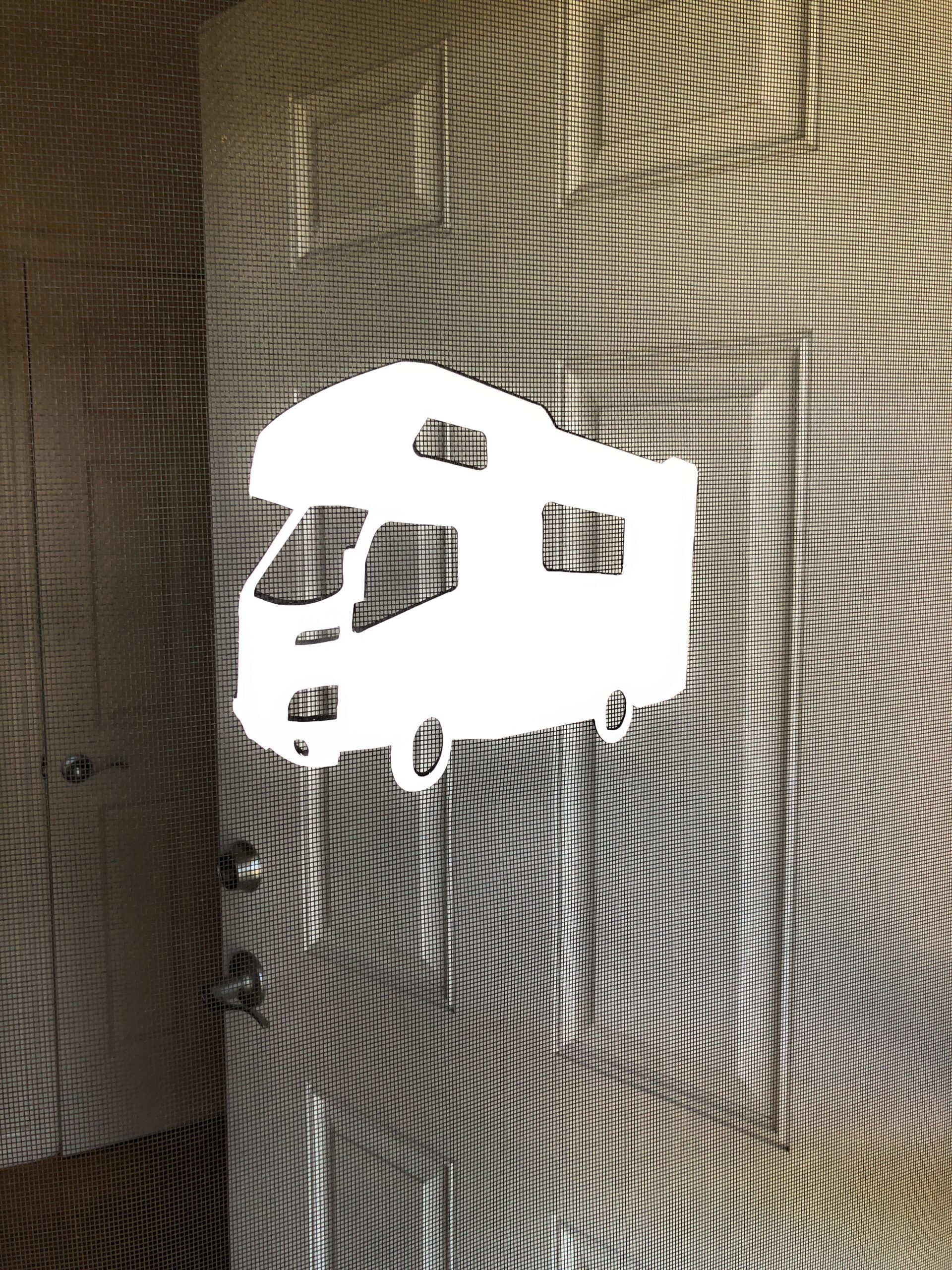 DCentral Camper Double-Sided Magnetic Screen Decor For Non-Retractable Screens; Multipurpose, Helps to Stop Walking into screens, Covers small tears in Screens, Decorates screen area. Set of Two Magnets. Size 5" x 6"