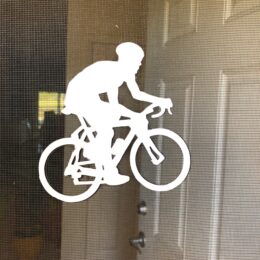 DCentral Bicycle Rider Double-Sided Magnetic Screen Décor For Non-Retractable Screens; Multipurpose, Helps to Stop Walking into screens, Covers small tears in Screens, Decorates screen area. Set of Two Magnets. Size 6″ x 6″