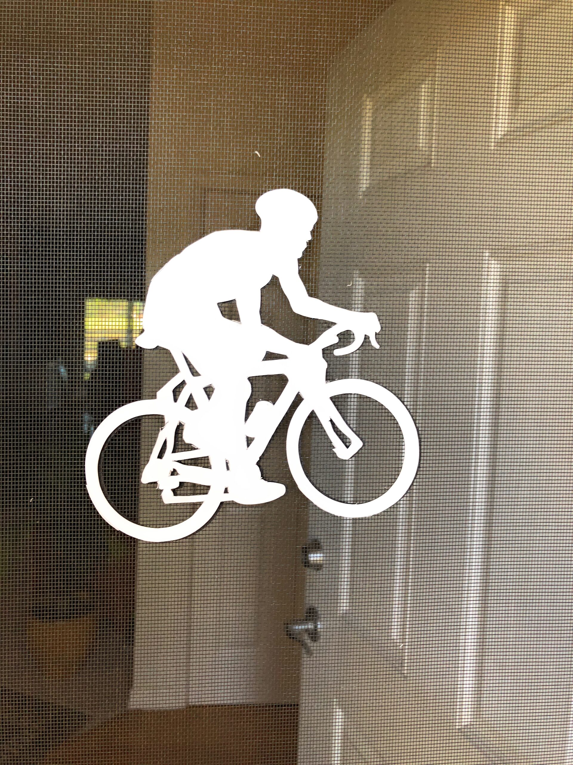 DCentral Bicycle Rider Double-Sided Magnetic Screen Décor For Non-Retractable Screens; Multipurpose, Helps to Stop Walking into screens, Covers small tears in Screens, Decorates screen area. Set of Two Magnets. Size 6″ x 6″