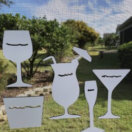 DCentral Cocktails Anyone? Flexible Screen Magnet Décor; Double-Sided, for Non-Retractable Screens, Helps to Stop Walking into Screens, Covers Small tears in Screens, Avg Sizes W 2.5 x 3.5"