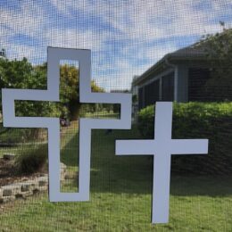 DCentral TRANSPARENT and SOLID CROSS Screen Magnets: Double-Sided Décor; For Non-Retractable Screens, Multipurpose, Helps to Stop Walking into screens, Covers small tears in Screens, . Size 4.7" W x 6.8 H"