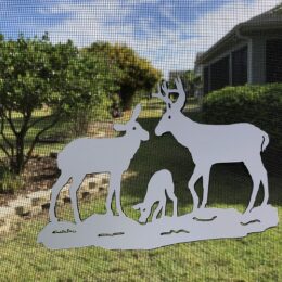 DCentral Deer Family Flexible Screen Magnet Décor; Double-Sided, for Non-Retractable Screens, Helps to Stop Walking into Screens, Covers Small tears in Screens, Size L 6.3" x W 9.5"