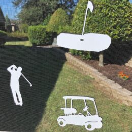 DCentral Golf Scene Flexible Screen Magnet Décor; for Non-Retractable Screens,Double-Sided, Helps to Stop Walking into Screens, Covers Small tears in Screens, Size Varies Between 3" and 4"
