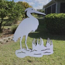 DCentral HERON On POND Screen Magnet: Double-Sided Décor; For Non-Retractable Screens, Multipurpose, Helps to Stop Walking into screens, Covers small tears in Screens, Size L 6.5" x W 5.5 "
