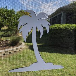 DCentral Island Palm Tree Double-Sided Rubberized Magnetic Screen Décor For Non-Retractable Screens; Multipurpose, Helps to Stop Walking into screens, Covers small tears in Screens, Decorates screen area. Set of Two Magnets. Size 6.8” X 6.8”