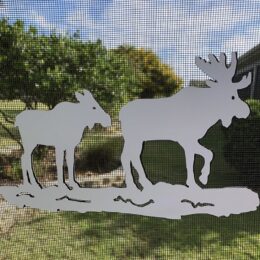 DCentral Two Moose Flexible Screen Magnet: Double-Sided Decor; for Non-Retractable Screens, Multipurpose, Helps to Stop Walking into Screens, Covers Small tears in Screens, Size L 5.2" x W 8.7"…