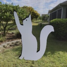 Playful Cat Double-Sided Rubberized Magnetic Screen Décor For Non-Retractable Screens; Multipurpose, Helps to Stop Walking into screens, Covers small tears in Screens, Decorates screen area. Set of Two Magnets. Size 5.2” X 6”