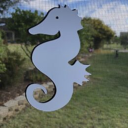 DCentral Seahorse Flexible Screen Magnet: Double-Sided Décor; for Non-Retractable Screens, Multipurpose, Helps to Stop Walking into Screens, Covers Small tears in Screens, Size W 3.5" x L 5.5"