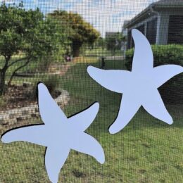 DCentral Starfish Screen Magnets: Double-Sided Décor; For Non-Retractable Screens, Multipurpose, Helps to Stop Walking into screens, Covers small tears in Screens, Size 5.7" x 5 " ea