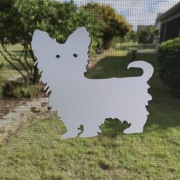 DCentral Yorkshire Terrier "Yorkie" Flexible Screen Magnet: Double-Sided. Safety White-Easier to See Day & Night. Decorative. Helps to Stop Walking into Screens, Covers Tears in Screens Size 5" x 5."