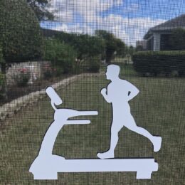 DCentral Man on Treadmill Flexible Screen Magnet Décor; Double-Sided, for Non-Retractable Screens, Helps to Stop Walking into Screens, Covers Small tears in Screens, Sizes W 7.4"x 6.6"…