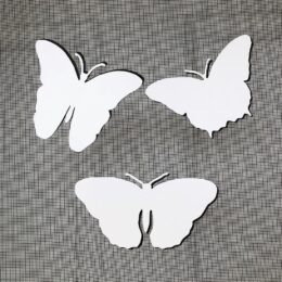 DCentral® Three Butterflies Flexible Safety Screen Magnets: Double-Sided. Bright White-Easier to See Day & Night. Decorative. Helps to Stop Walking into Screens, Avg Sizes: 5" x 3"