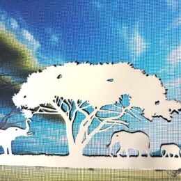DCentral® Elephant Family Flexible Vinyl Safety Screen Magnets: Double-Sided. White-Easier to See Day & Night. Decorative. Helps Stop Walking into Screens, for Non-RETRACTABLES, Size W 9.5" x L 5.25"