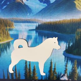 DCentral® HUSKY DOG Flexible Vinyl Safety Screen Magnets: Double-Sided. White-Easier to See Day & Night. Decorative. Helps Stop Walking into Screens, for Non-RETRACTABLES, Size W 6" x L 4"
