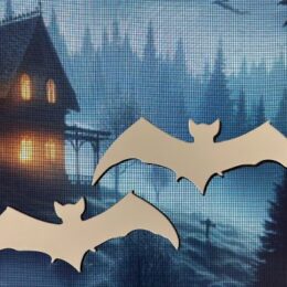 DCentral® Two Bats Flexible Vinyl Safety Screen Magnets: Double-Sided. White-Easier to See Day & Night. Decorative. Helps Stop Walking into Screens, for Non-RETRACTABLES, Size W 16.5" x L 2.5"